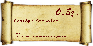 Országh Szabolcs névjegykártya