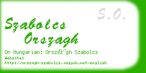 szabolcs orszagh business card